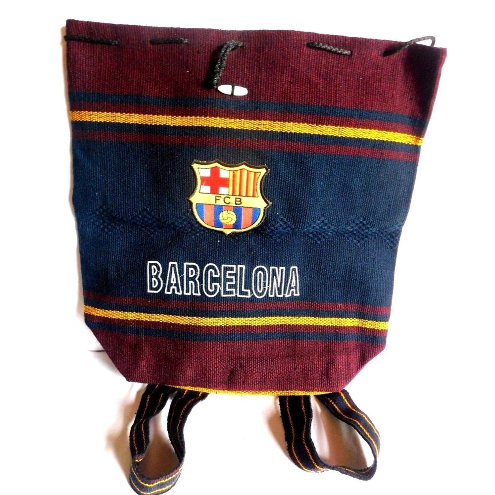New FCB Barcelona Mexican Woven Blanket Backpack Drawstring Bag